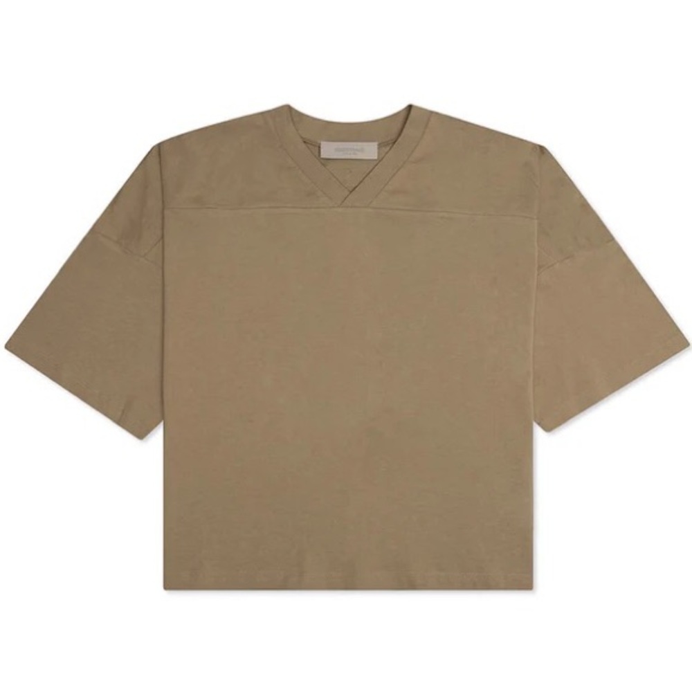 Essentials Short Sleeve Boxy Tee in Tan